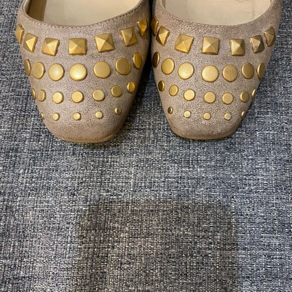 Bing embellished glitter Mary Jane flats in gold - Jimmy  Jimmy Choo Gold Studded Women\'s Flats Size 8.5